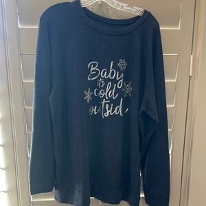 Navy Blue Maternity Graphic Sweatshirt
